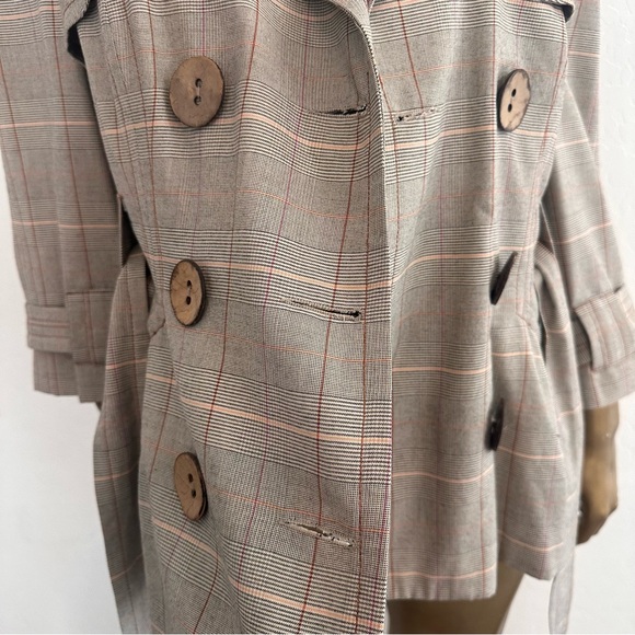 People Like Frank Multi-color Glen-Plaid Short Belted Double-Breasted Jacket - Picture 7 of 10